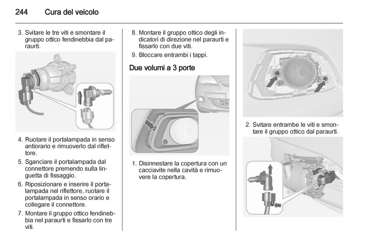 Opel Astra J IV 4 manuale del proprietario / page 246