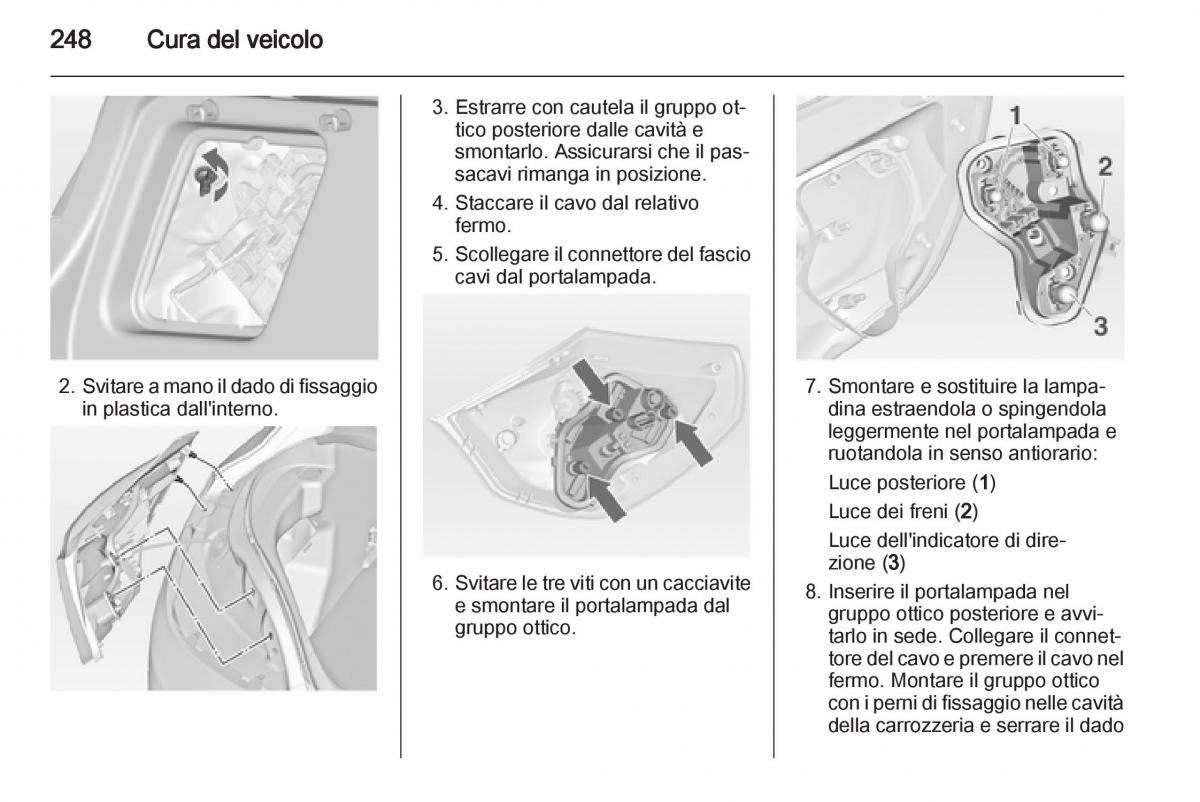 Opel Astra J IV 4 manuale del proprietario / page 250