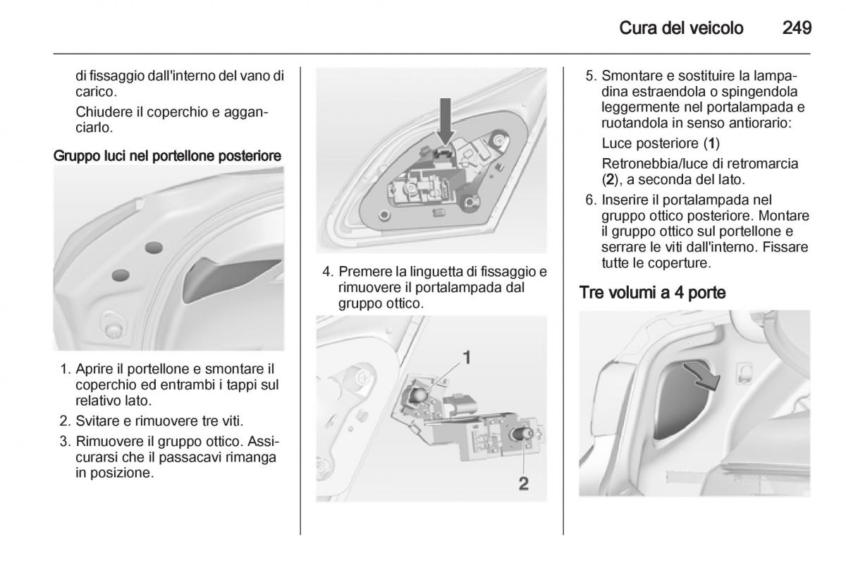 Opel Astra J IV 4 manuale del proprietario / page 251