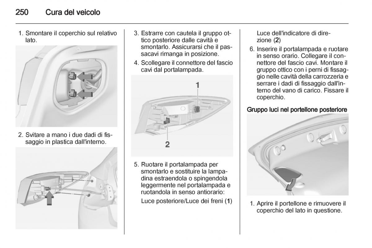 Opel Astra J IV 4 manuale del proprietario / page 252