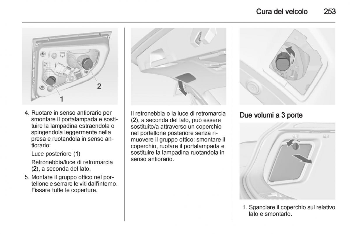 Opel Astra J IV 4 manuale del proprietario / page 255