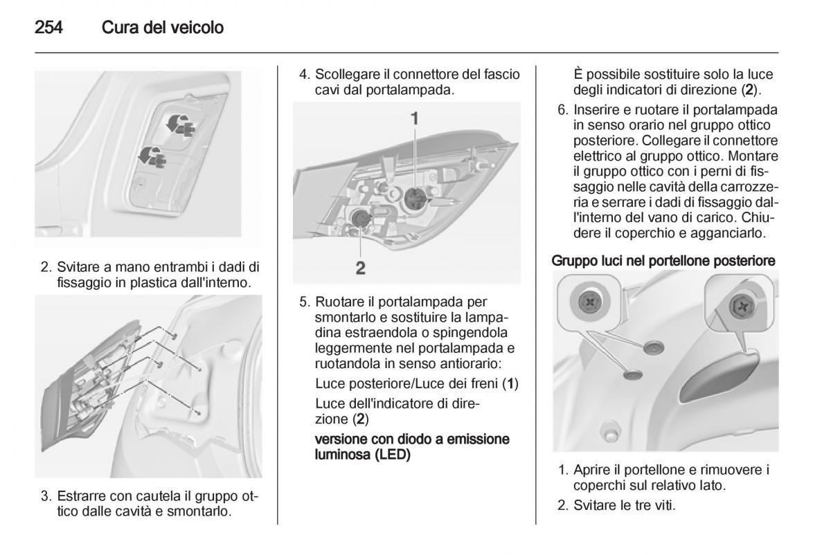 Opel Astra J IV 4 manuale del proprietario / page 256