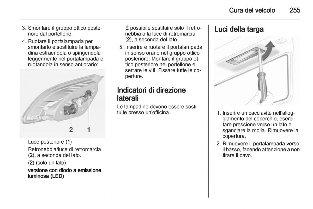 Opel Astra J IV 4 manuale del proprietario / page 257