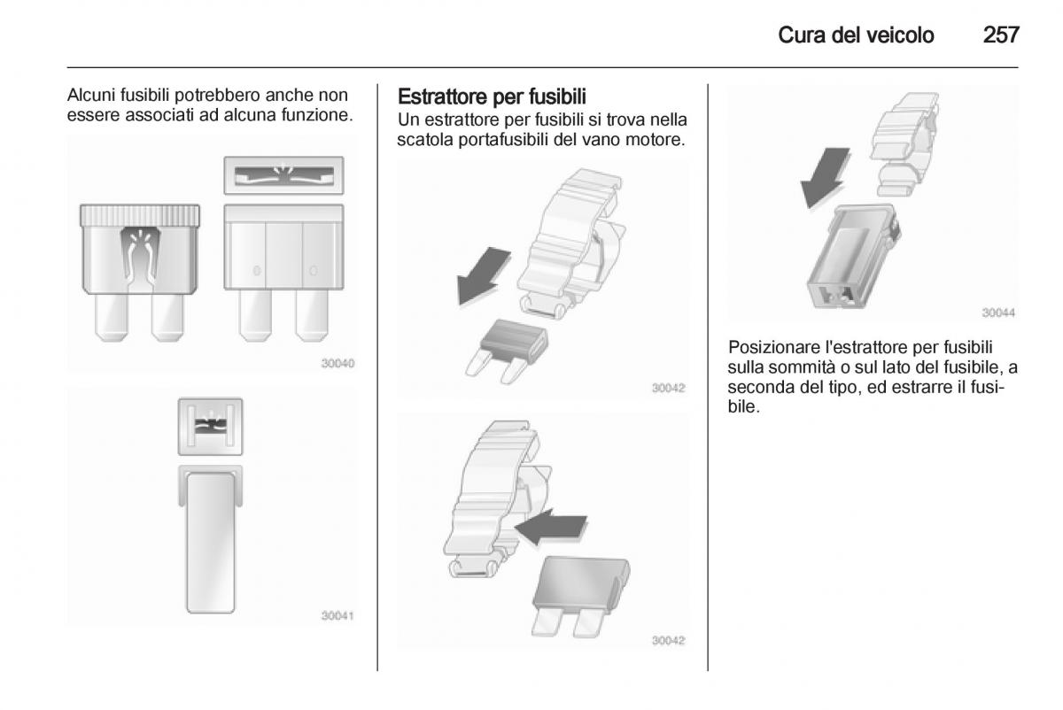 Opel Astra J IV 4 manuale del proprietario / page 259