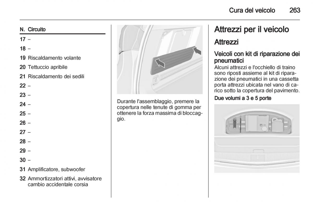 Opel Astra J IV 4 manuale del proprietario / page 265