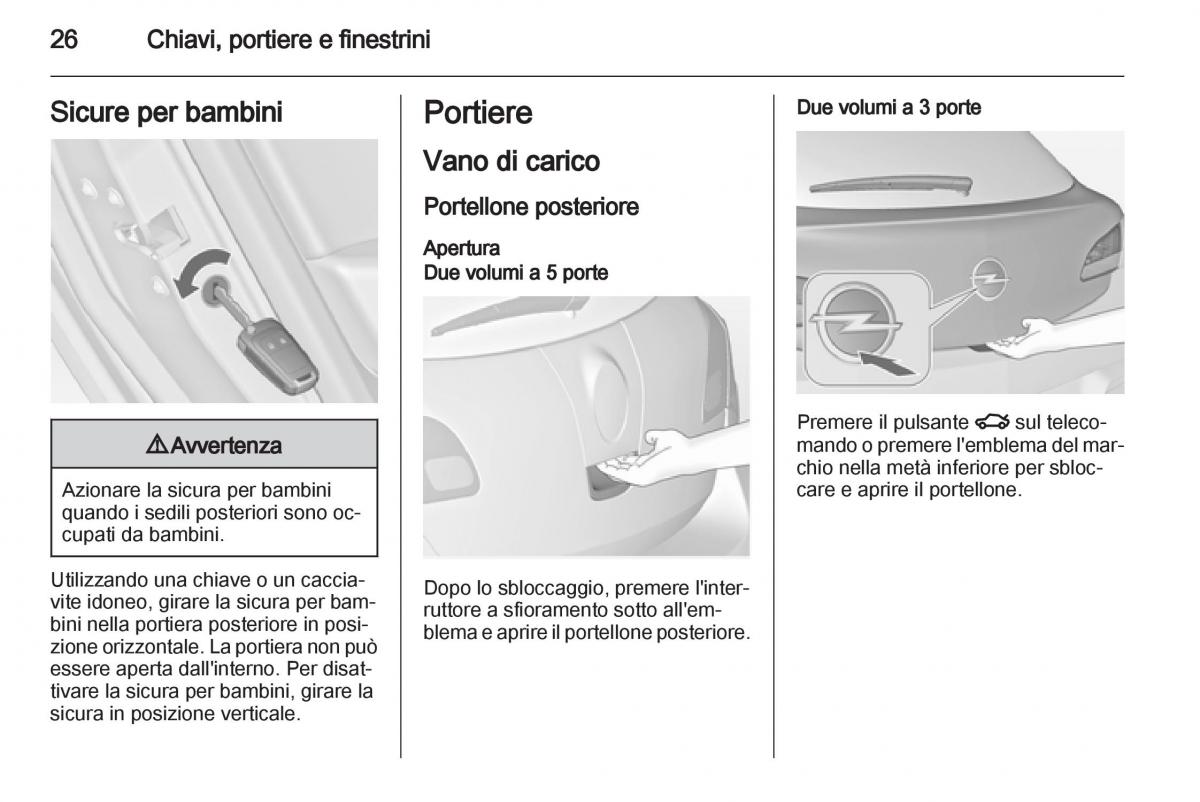 Opel Astra J IV 4 manuale del proprietario / page 28