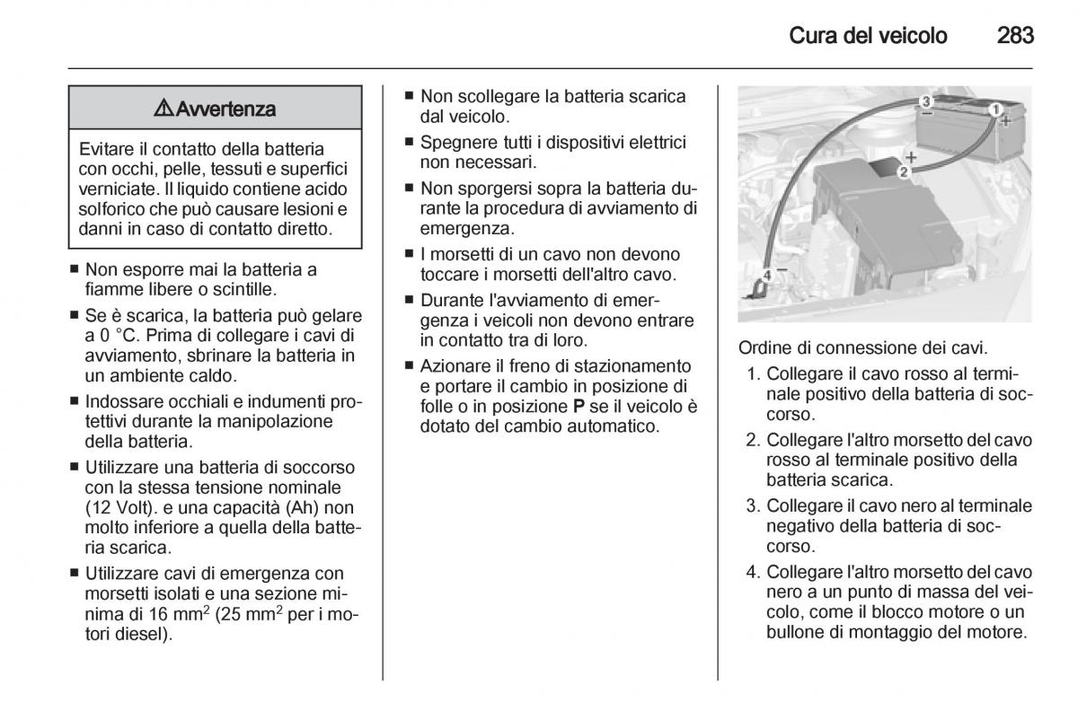 Opel Astra J IV 4 manuale del proprietario / page 285