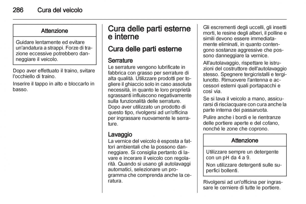 Opel Astra J IV 4 manuale del proprietario / page 288