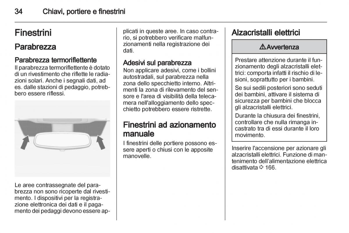 Opel Astra J IV 4 manuale del proprietario / page 36