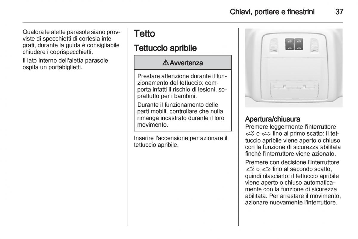 Opel Astra J IV 4 manuale del proprietario / page 39