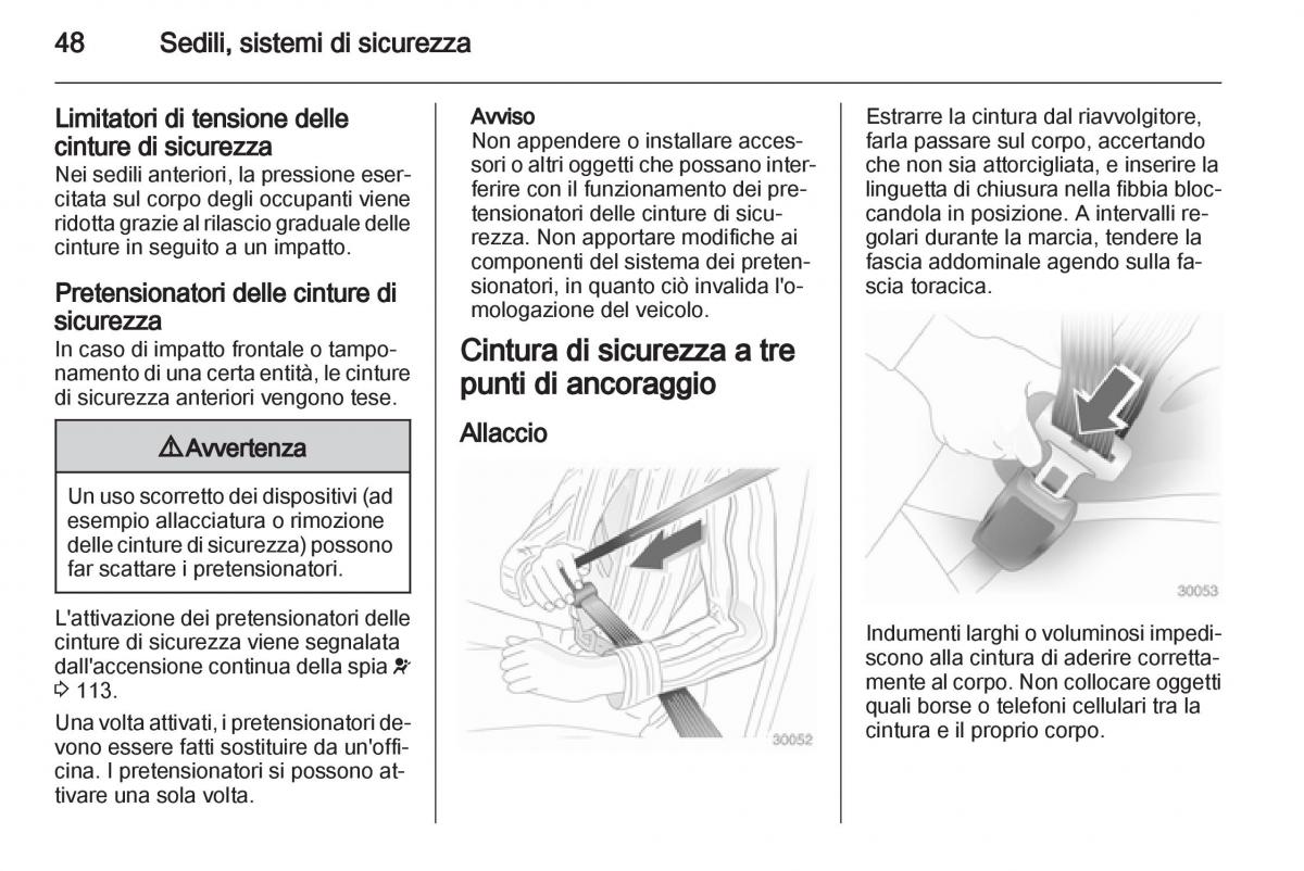 Opel Astra J IV 4 manuale del proprietario / page 50