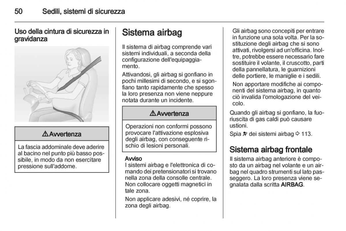 Opel Astra J IV 4 manuale del proprietario / page 52