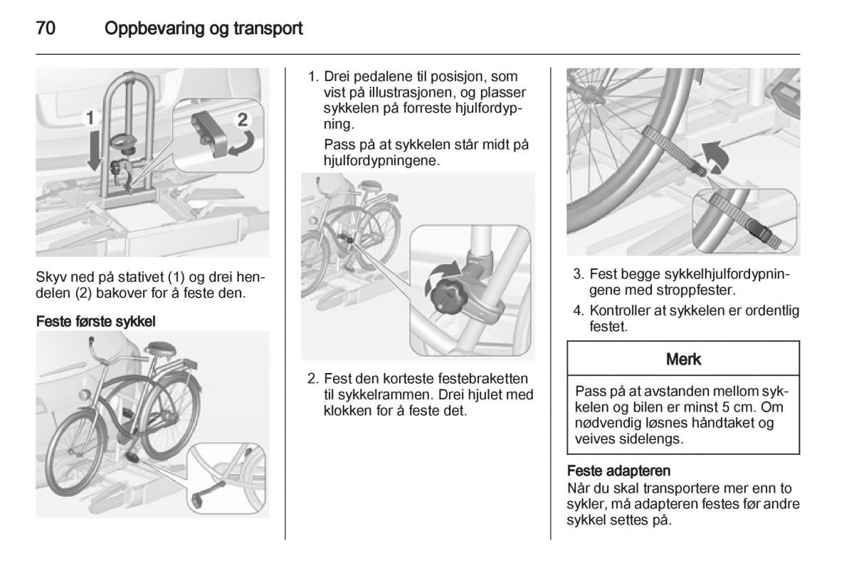 Opel Astra J IV 4 bruksanvisningen / page 72