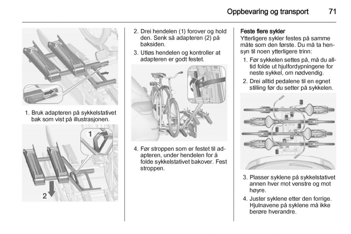 Opel Astra J IV 4 bruksanvisningen / page 73