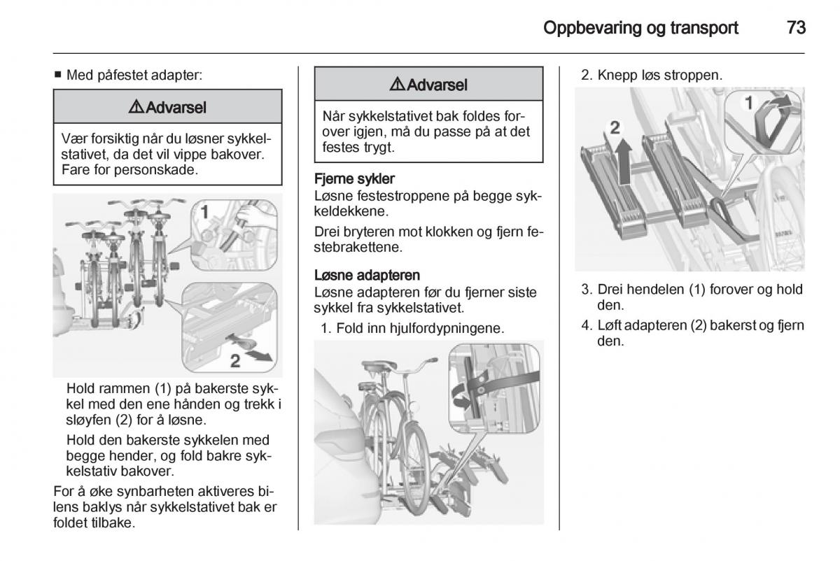 Opel Astra J IV 4 bruksanvisningen / page 75