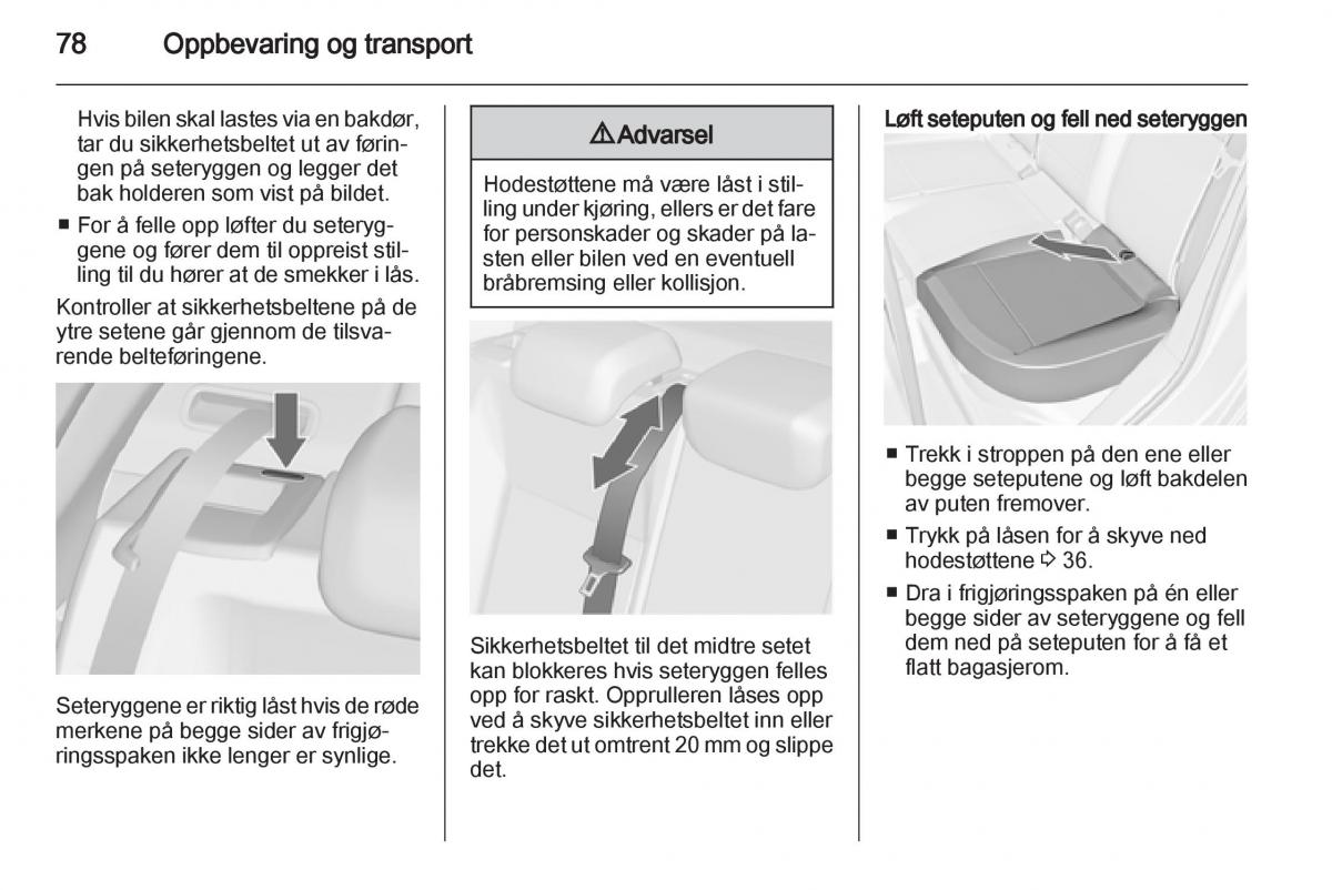 Opel Astra J IV 4 bruksanvisningen / page 80