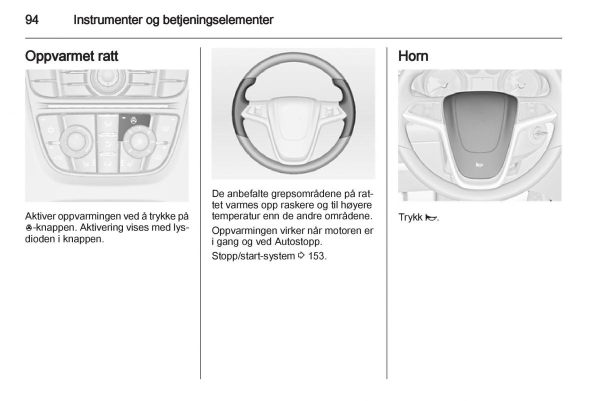 Opel Astra J IV 4 bruksanvisningen / page 96