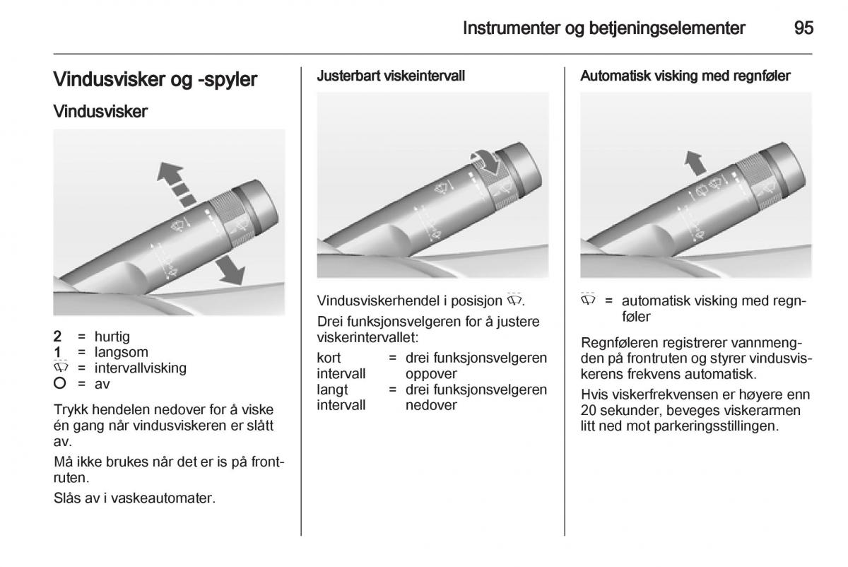 Opel Astra J IV 4 bruksanvisningen / page 97