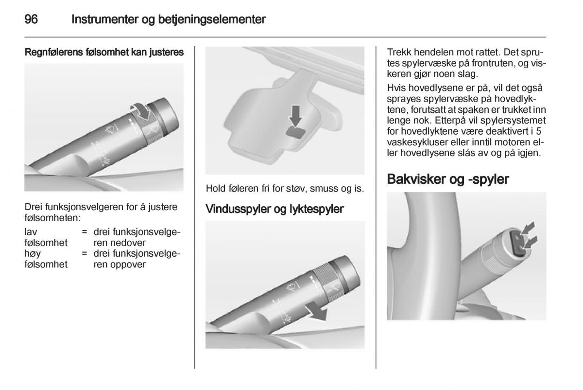 Opel Astra J IV 4 bruksanvisningen / page 98