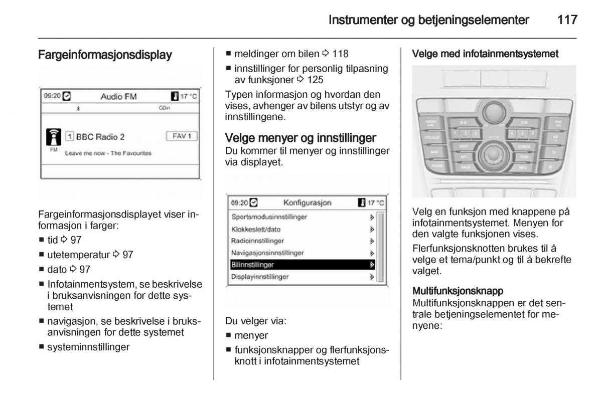 Opel Astra J IV 4 bruksanvisningen / page 119