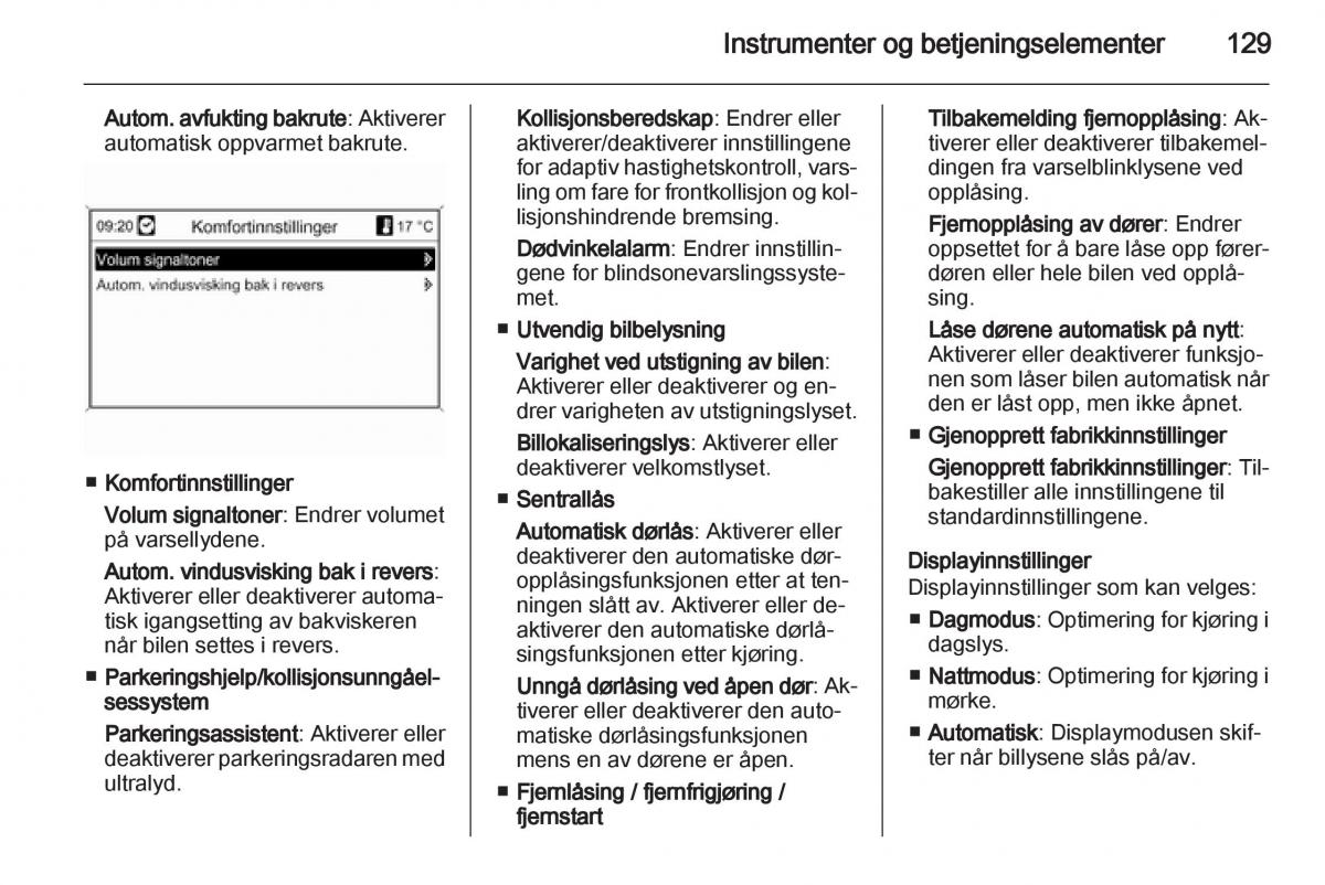 Opel Astra J IV 4 bruksanvisningen / page 131