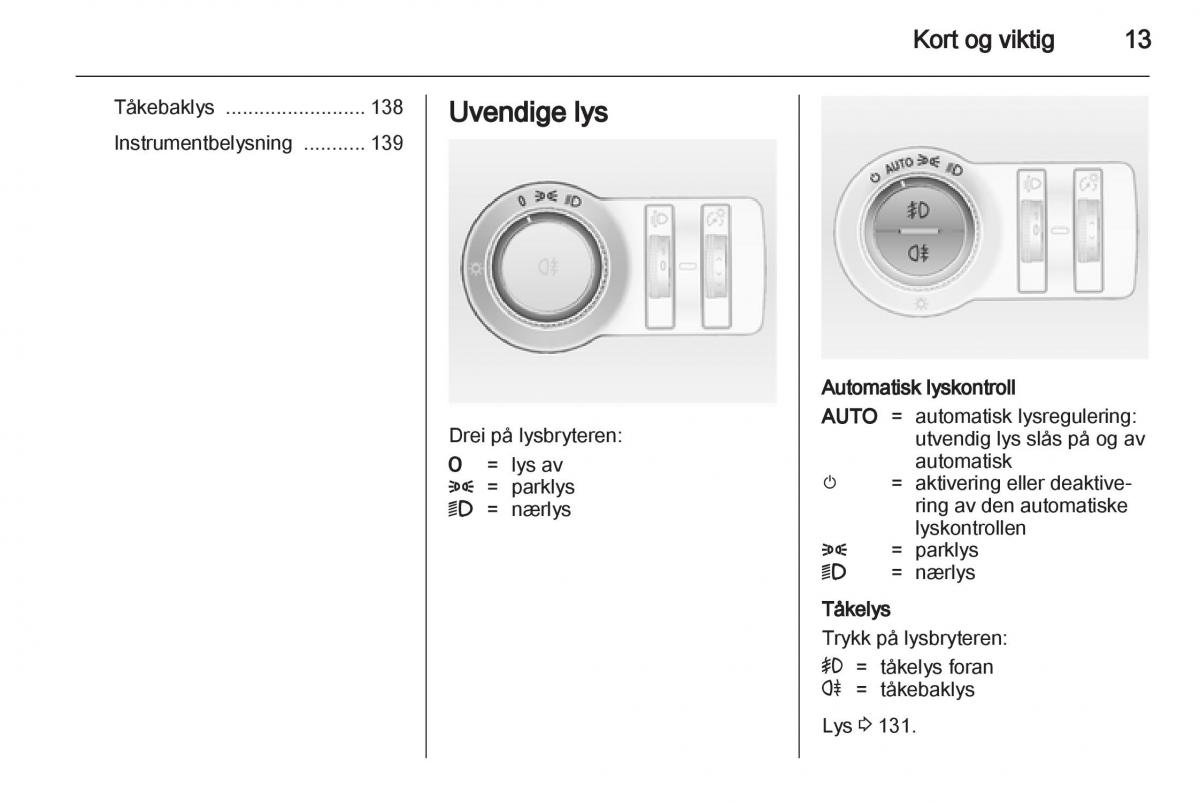 Opel Astra J IV 4 bruksanvisningen / page 15