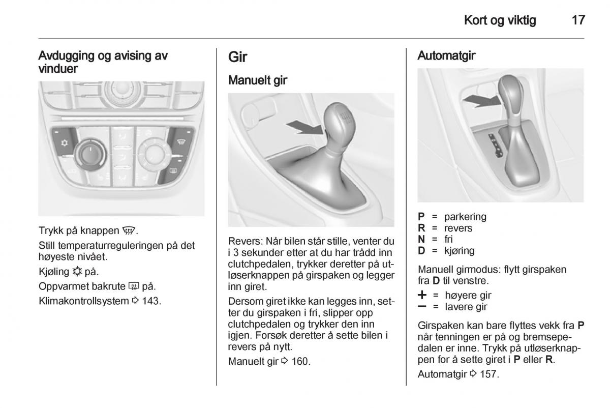 Opel Astra J IV 4 bruksanvisningen / page 19