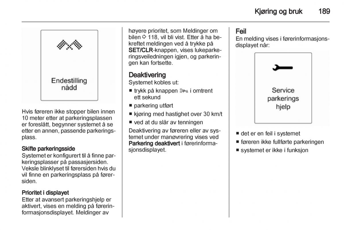 Opel Astra J IV 4 bruksanvisningen / page 191