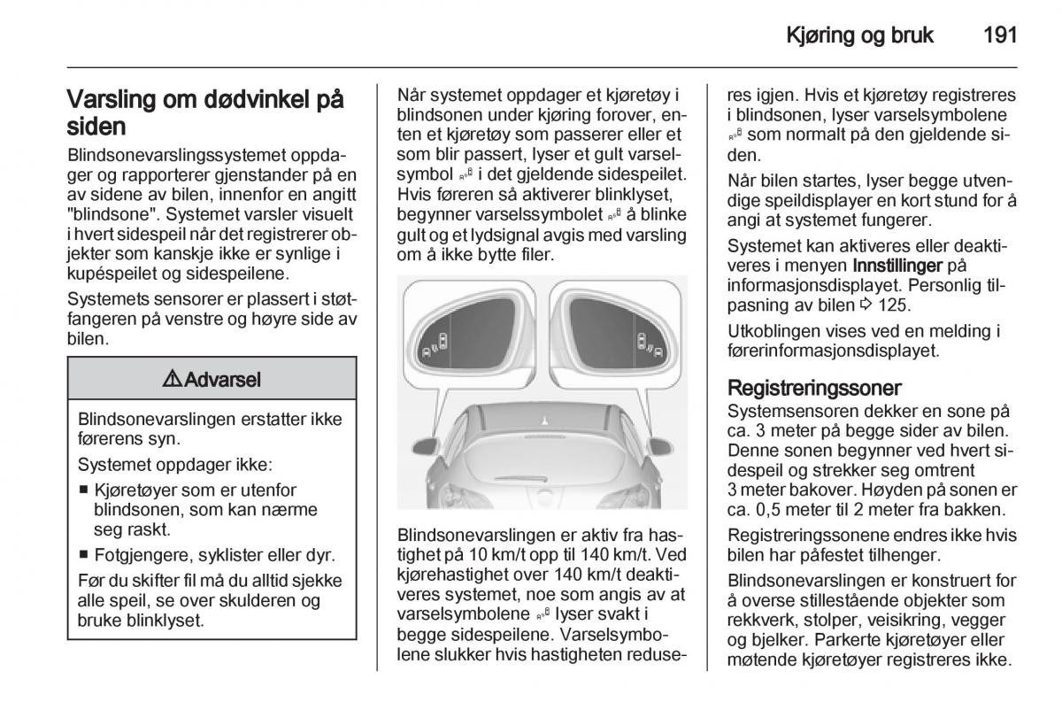 Opel Astra J IV 4 bruksanvisningen / page 193