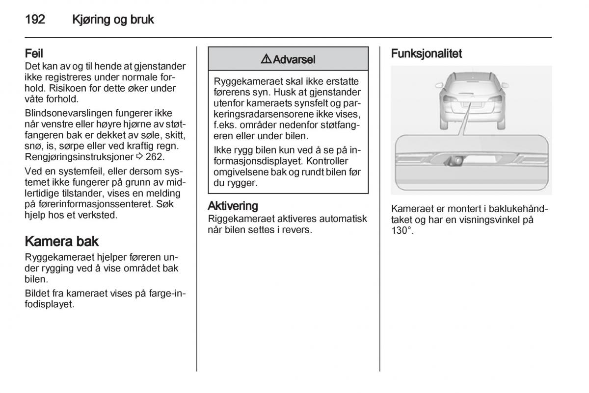 Opel Astra J IV 4 bruksanvisningen / page 194