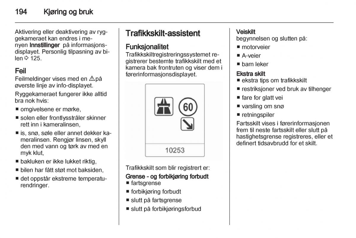 Opel Astra J IV 4 bruksanvisningen / page 196