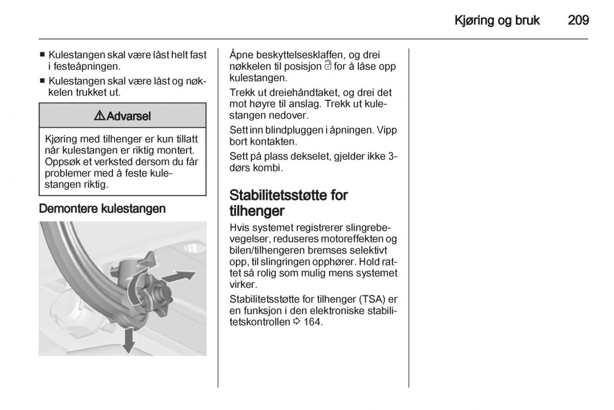 Opel Astra J IV 4 bruksanvisningen / page 211