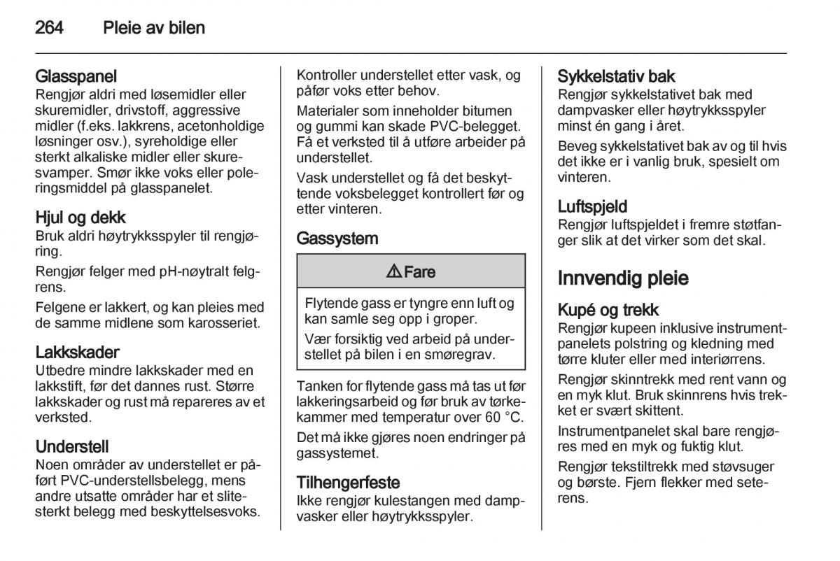 Opel Astra J IV 4 bruksanvisningen / page 266