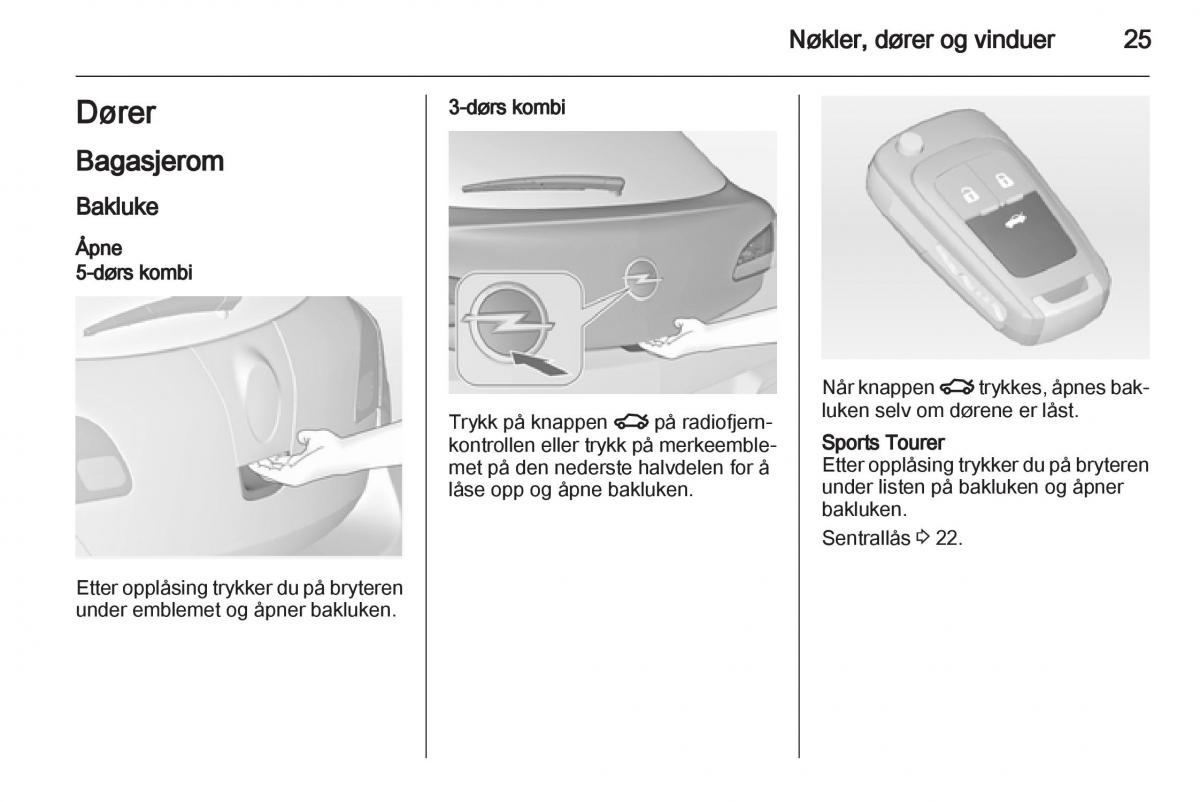 Opel Astra J IV 4 bruksanvisningen / page 27