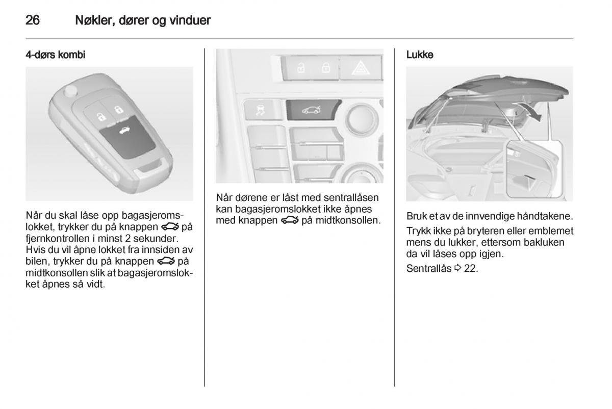 Opel Astra J IV 4 bruksanvisningen / page 28