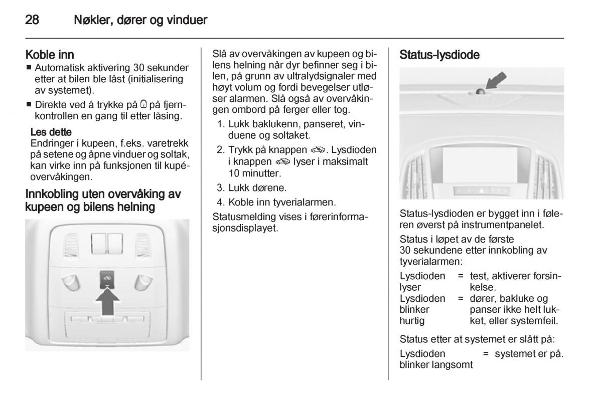 Opel Astra J IV 4 bruksanvisningen / page 30