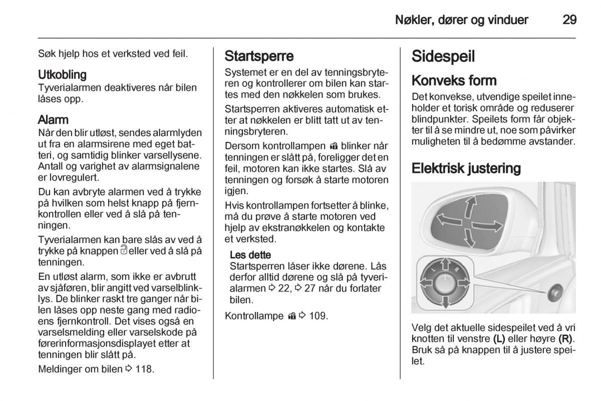 Opel Astra J IV 4 bruksanvisningen / page 31