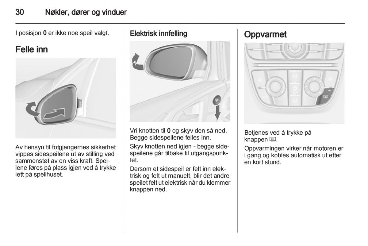 Opel Astra J IV 4 bruksanvisningen / page 32