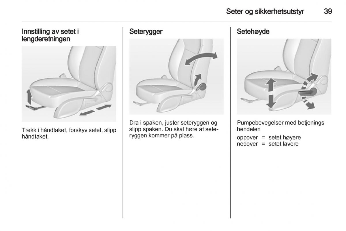 Opel Astra J IV 4 bruksanvisningen / page 41