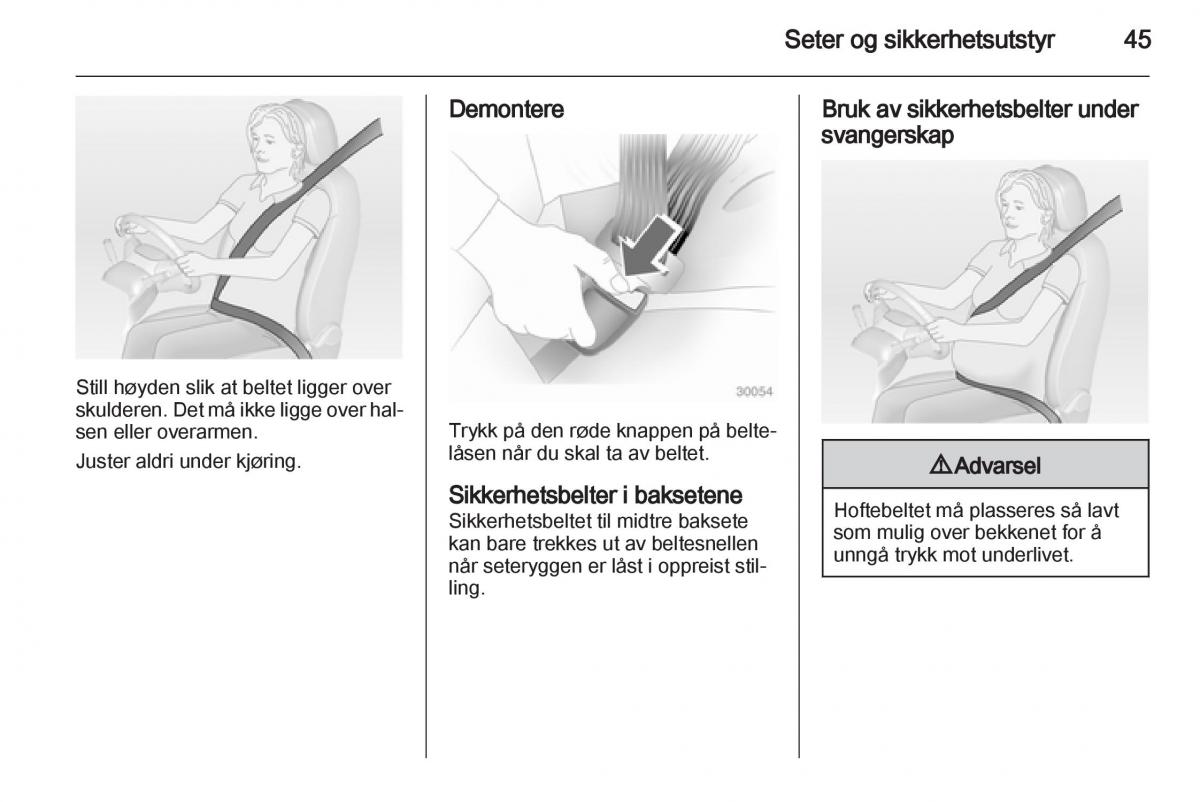 Opel Astra J IV 4 bruksanvisningen / page 47