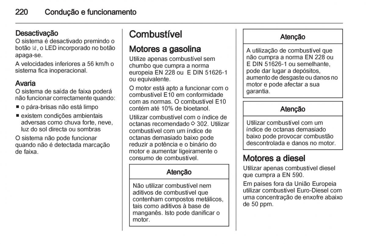 Opel Astra J IV 4 manual del propietario / page 222