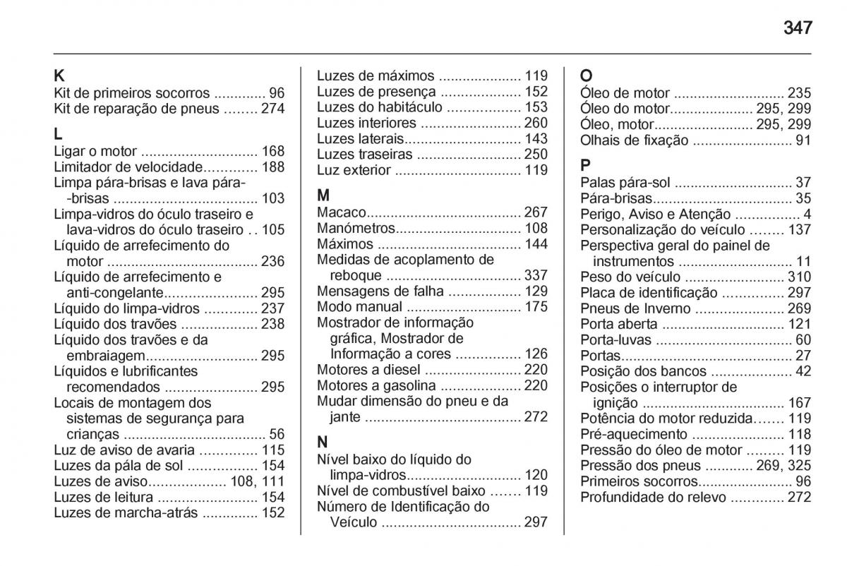 Opel Astra J IV 4 manual del propietario / page 349