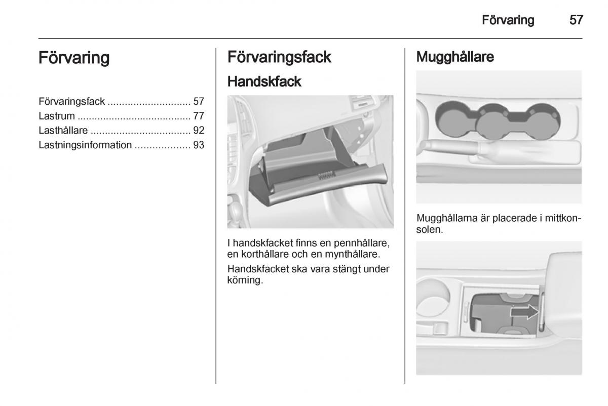 Opel Astra J IV 4 instruktionsbok / page 59