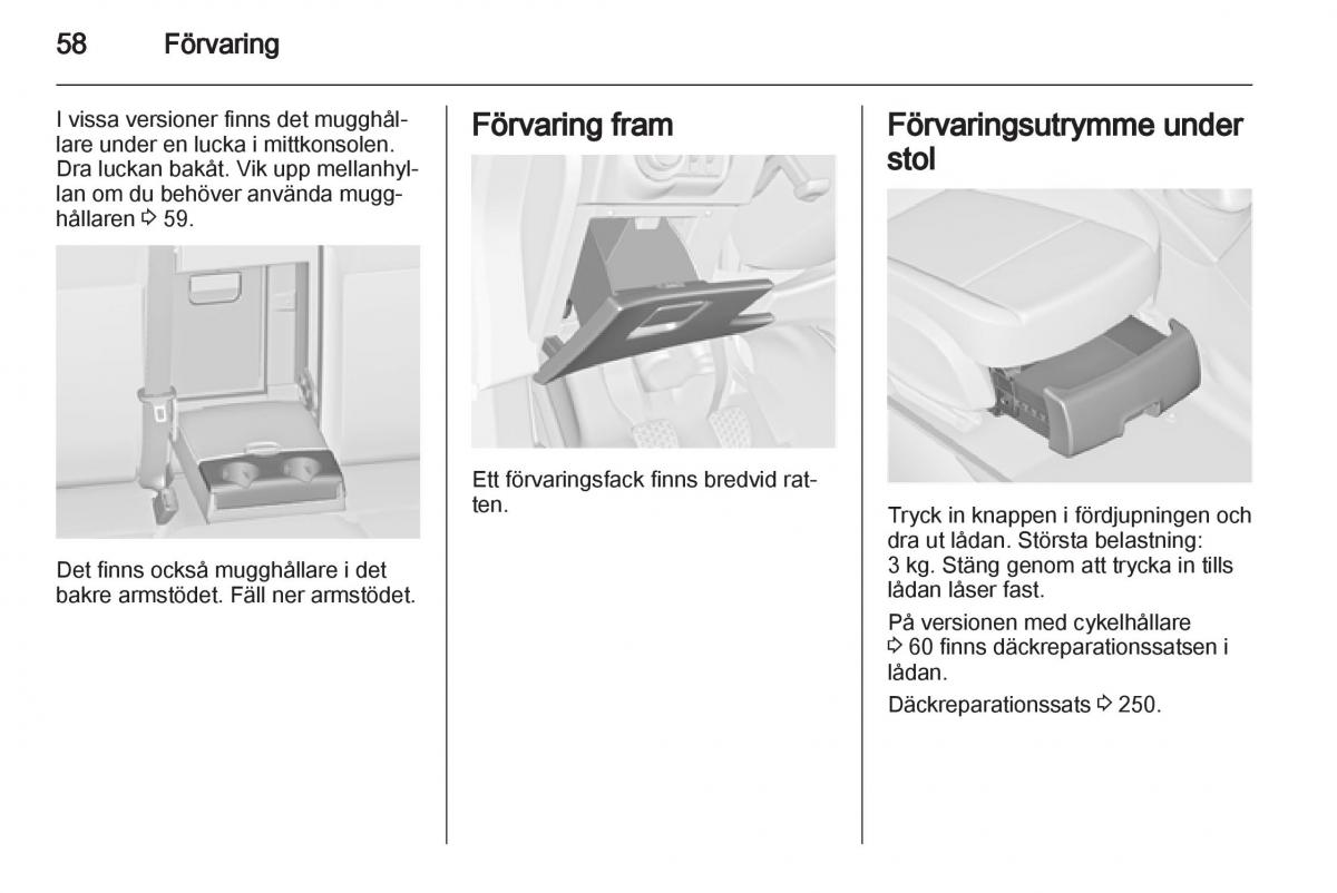 Opel Astra J IV 4 instruktionsbok / page 60