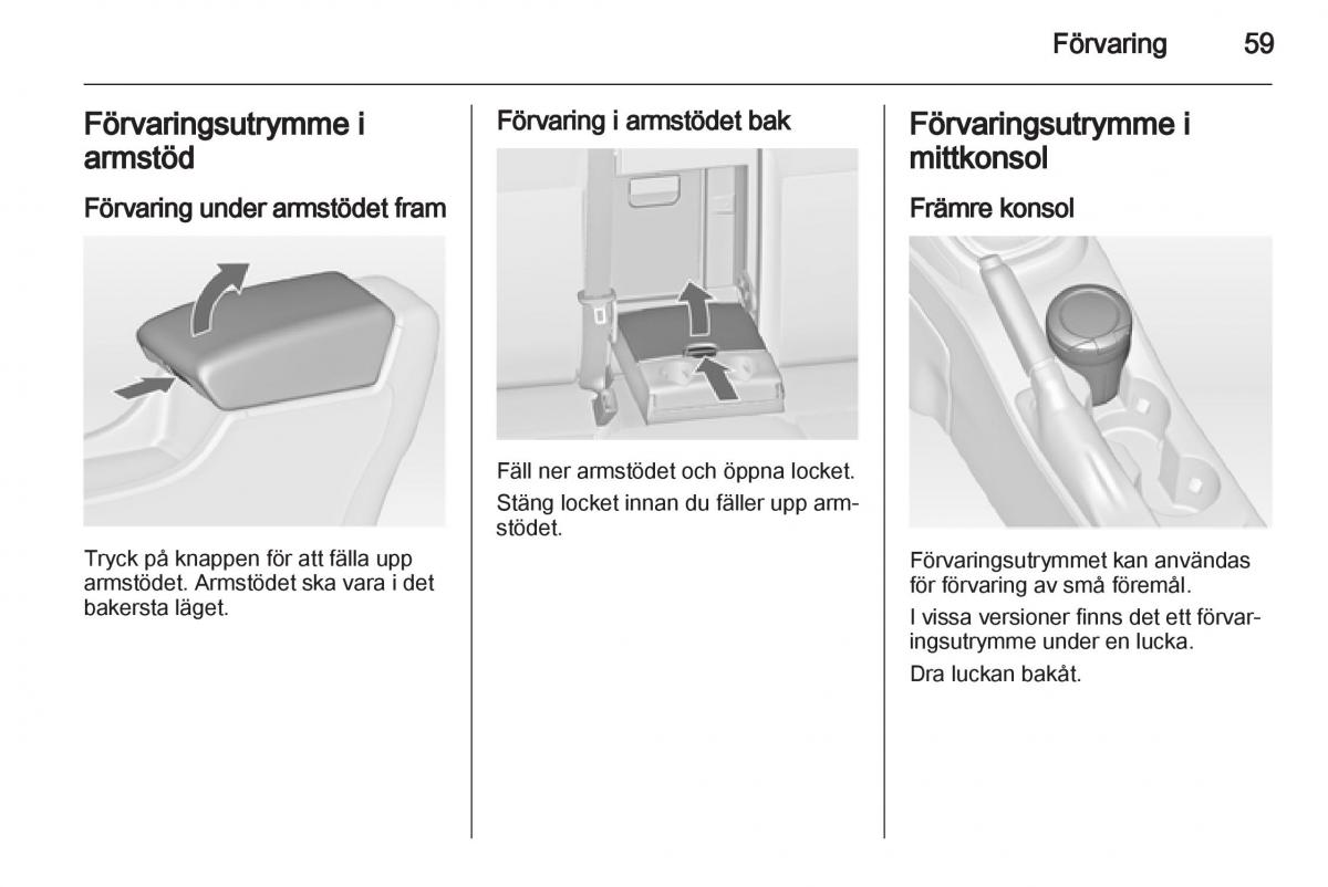 Opel Astra J IV 4 instruktionsbok / page 61