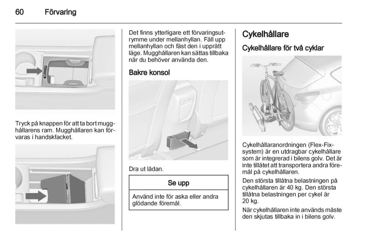 Opel Astra J IV 4 instruktionsbok / page 62