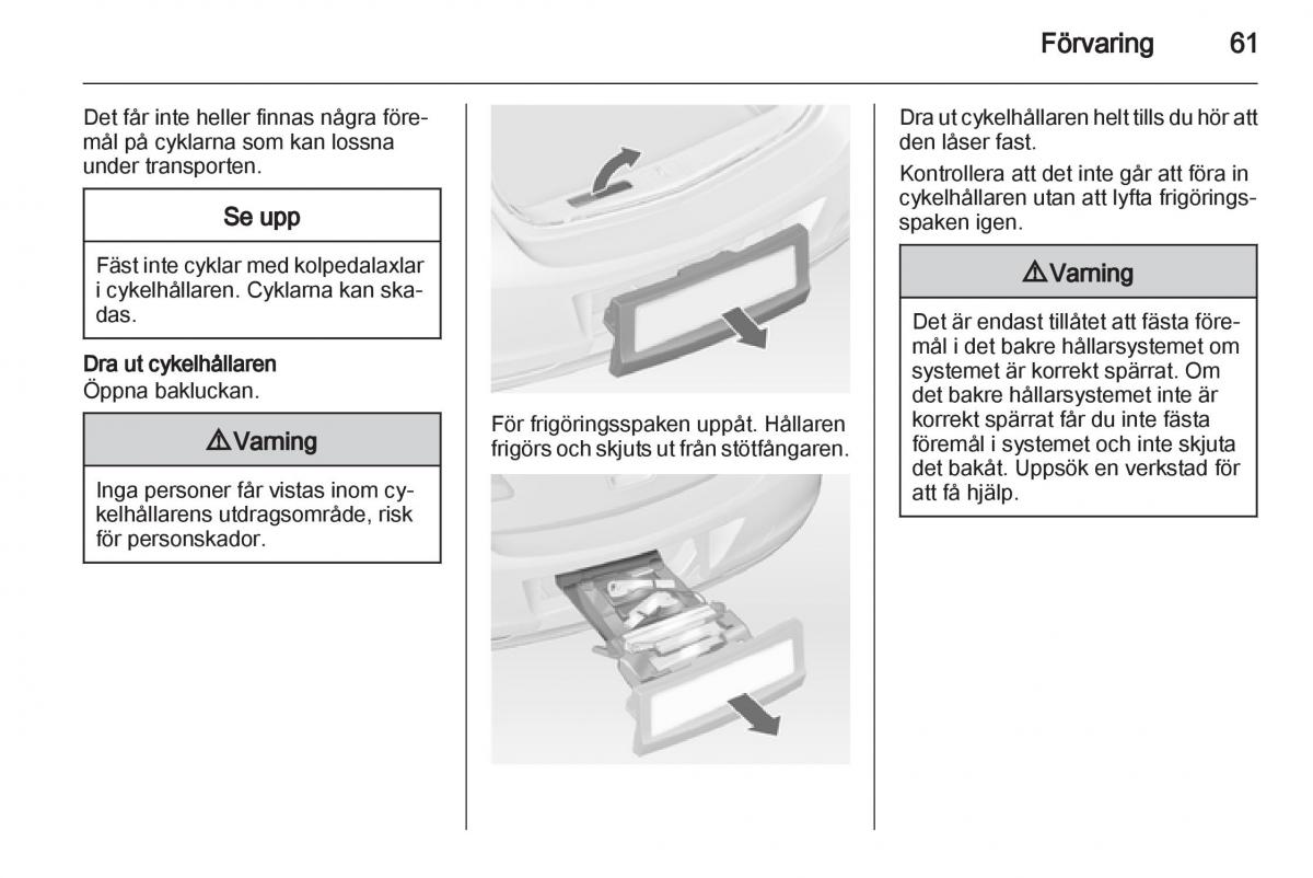 Opel Astra J IV 4 instruktionsbok / page 63