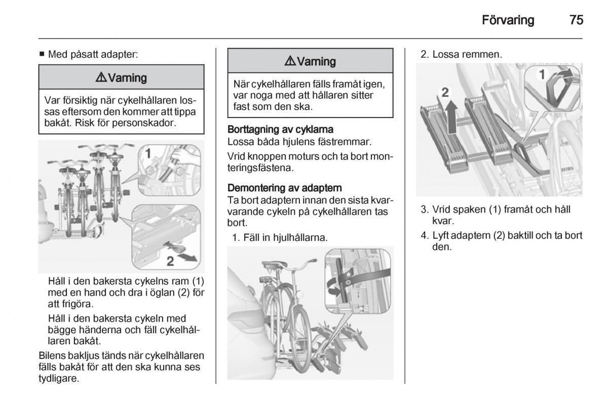 Opel Astra J IV 4 instruktionsbok / page 77