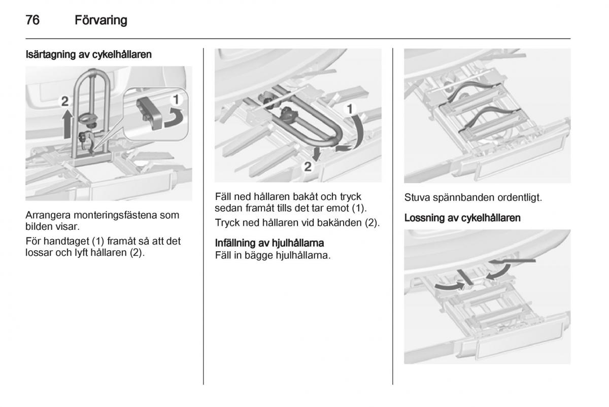 Opel Astra J IV 4 instruktionsbok / page 78