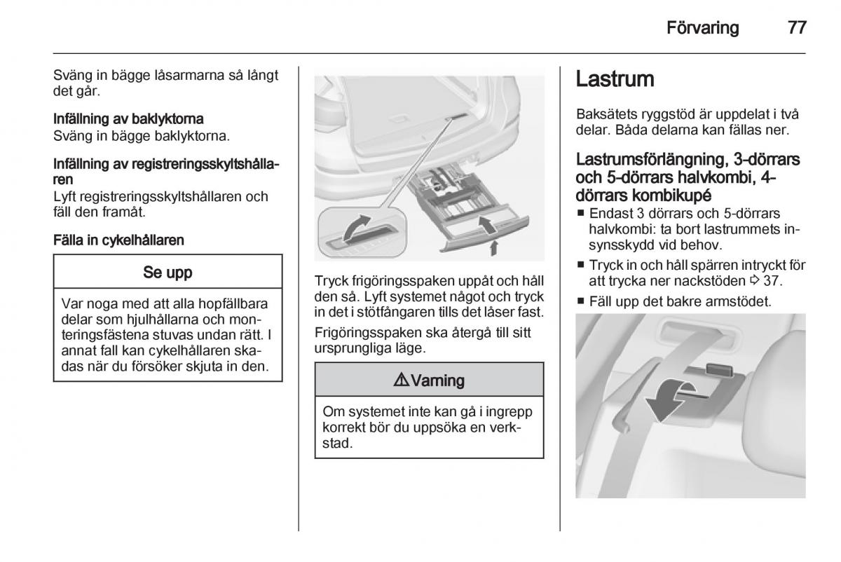 Opel Astra J IV 4 instruktionsbok / page 79